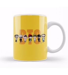 Bts Chibi Members Airport Fashion Kupa Bardak Porselen