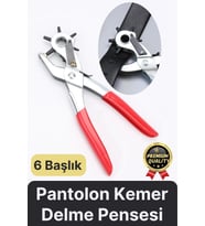 Çok Fonksiyonlu Paslanmaz Çelik Delik Açma Aleti 6 Başlıklı Kumaş Deri Pantolon Kemer Delme Pensesi