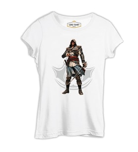 Assassin's Creed IV - Black Flag Beyaz Kadın Tshirt