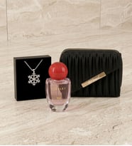 Kişiye Özel Kadın Cüzdan & Rebul Scarlet EDP 50 ml & Kar Tanesi Kolye Hediye Seti