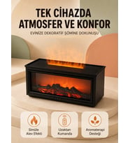Alev Efektli Hava Nemlendirici Aromaterapi Difüzörü Uzaktan Kumandalı 250 ML