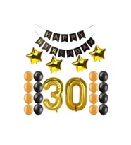 30 Yaş Folyo Balon Happy Bırthday Banner Yazı Doğum Günü Seti Parti Seti