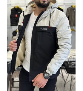 Taktikal outdoor içi kürklü sıvı geçirmez A+A kalite ital kumaş mont (Krem)