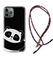 Apple iPhone 11 12 13 14 Pro Max Kılıf Boyun Asklı Rasta Silikon Bay Bay Panda 1784