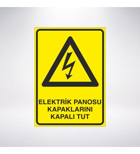 Elektrik Panosu Kapaklarını Kapalı Tut 21x28 Arkası Sticker