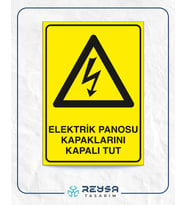 Elektrik Panosu Kapaklarını Kapalı Tut 21x28 Arkası Sticker