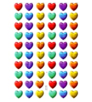 Sticker Kabartmalı A4 Boyutunda Stiker Defter, Planlayıcı Etiket-(lim506) - Renkli Kalpler