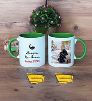 Arapça Öğretmeni Kupa Bardak Yeşil Fotoğraflı Öğretmenler Günü Hediyesi
