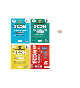 6. Sınıf Zoom Matematik Fen Türkçe ve Paragraf Soru Bankası 4lü Set + Telefon Standı