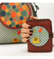 Fil Figürlü Küçük Cüzdan Etnik Bohem Retro Style -  Bordo