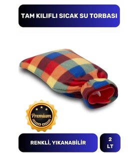 Premium Büyük Boy Kauçuk Yıkanabilir Polar Kılıflı Yumuşak Regl Kötü Hava Sıcak Su Torbası 2 Lt