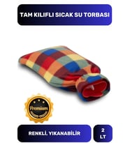 Premium Büyük Boy Kauçuk Yıkanabilir Polar Kılıflı Yumuşak Regl Kötü Hava Sıcak Su Torbası 2 Lt