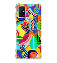 PrintiFy Samsung Galaxy M51 Uyumlu Retro Color 6 Baskılı Şeffaf Köşe Korumalı Antişok Kılıf