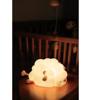 Dekoratif Çocuk Bebek Odası Dokunmatik 3 Kademeli Şarjlı Led Gece Lambası Silikon Ped Kuzu (Sarı)