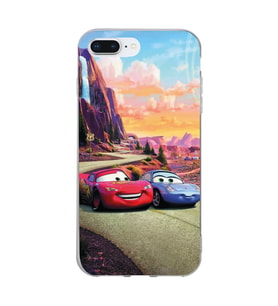 Iphone 7 PLUS - 8 PLUS Uyumlu Şimşek Mcqueen Tasarımlı Şeffaf Telefon Kılıfı