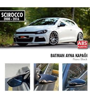 Volkswagen Scirocco Uyumlu 2008 Sonrası Batman Yarasa Ayna Kapağı (Parlak Siyah)