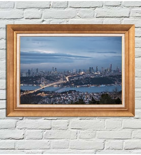 Altın Varaklı Paspartulu Çerçeveli Tablo bn36