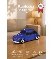 Torima Bluetooth Hoparlör Retro Araba Voswos USB TF FM Speaker D49 Mavi