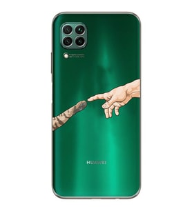 Huawei P40 Lite Uyumlu Baskılı Yumuşak Silikon Şeffaf Telefon Kılıfı