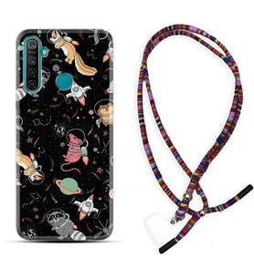 Realme 5i 5 Pro 6i 7 Pro 8 Kılıf Boyun Asklı Rasta Silikon Planet Animals 1771