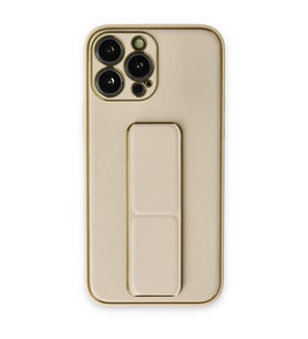 Apple İphone 13 Pro Kılıf Coco Deri Standlı Kapak - Gold