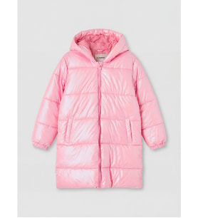 LC WAIKIKI Pembe Kapüşonlu Kız Çocuk Şişme Mont