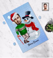 Kişiye Özel Yılbaşı Erkek Karikatürlü A4 99 Parça Puzzle Model-13