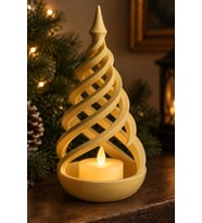 Minimalist Spiral Noel Ağacı Şeklinde LED Mum Tutucu