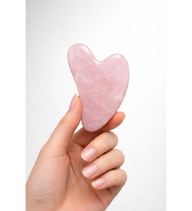 Pembe Kuvars Taşı Gua Sha Kalp Kesim Yüz Masaj Aleti [AB+]
