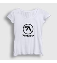 Presmono Kadın Beyaz Logo Aphex Twin T-Shirt 438808tt (Beyaz)