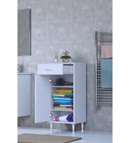 Eliusta Taha 35 cm 3 Bölmeli Beyaz Çok Amaçlı Dolap 2 Raflı Banyo Mutfak Dolabı 35x88x32,5 cm Düzenleyici