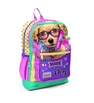 CORAL HIGH 23752 KIDS SARI PEMBE SEVİMLİ KÖPEK DESENLİ DÖRT BÖLMELİ SIRT ÇANTASI