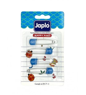Japlo Emniyetli Çengelli Bebek İğnesi 4'lü - Mavi (Çok Renkli)