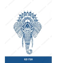 GZ-720 ORTA BOY YARI KALICI ETNİK FİL DESEN DÖVME-TATTO
