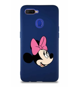 Oppo AX7 Soft Premier Kapak Minnie Mouse-A Tasarımlı Silikon Kılıf - Lacivert (Şeffaf)