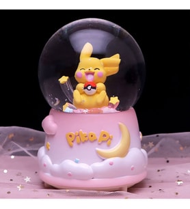 Pikachu Tasarımlı Işıklı Müzikli Büyük Boy Püskürtmeli Kar Küresi & Müzik Kutusu