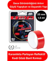 #ReflektifBant Reflektif Kedi Gözü Bant Kırmızı 35mm 1,5 Metre Motosiklet Bisiklet Otomobil Dorse Rö