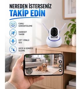 Akıllı IP Güvenlik Kamerası – 1080P HD, Gece Görüşlü, Hareket Algılamalı Yeni Nesil
