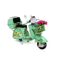 Dekoratif Metal  Çiçekli Sepetli Scooter  C1324