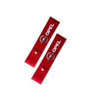 Opel Logolu Kırmızı Renk Yüksek Kalite Tampon Dili & Çeki İpi – 2'li Set