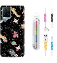 Vivo Y11S Y21S Y20 Y20S Y70 Kılıf Kablo Koruma Spiral Silikon Planet Animals 1771