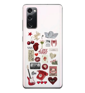 Samsung Galaxy S20 FE Uyumlu Lana Del Rey Sticker Tasarımlı Şeffaf Telefon Kılıfı