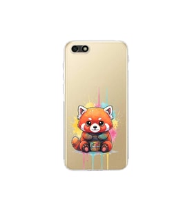Huawei Y5 2018 ile Uyumlu Splash Tilki Tasarımlı Şeffaf Silikon Kılıf