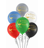 Hoşgeldin Ramazan Baskılı Balon Seti - 10 Adet Karışık Renkli