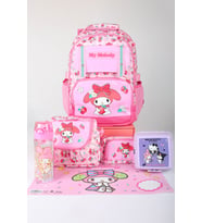 x Dekomus Lisanslı My Melody Sweet Berry Collection Okul,Termoslu Beslenme ve Kalem Çantası,Beslenme Kabı,Matara