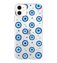 PrintiFy Apple  iPhone 11 ile Uyumlu 1mm Slim Fit Nazar Boncuğu 1 Baskılı Şeffaf  Kılıf
