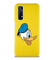 Realme 7 Soft Premier Kapak Donald Duck-F Tasarımlı Silikon Kılıf - Sarı (Şeffaf)
