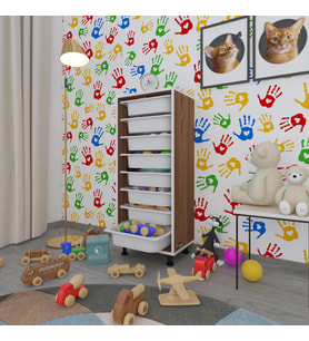 Kenzlife sepetli mutfak dolabı ruberu cvz 110x45x30 banyo oyuncak çamaşır beyaz 8 li sepet (Karışık)