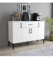 Tanmob MDL0301 Alt Çok Amaçlı Dolap 4 Kapaklı Çekmeceli Mutfak Dolabı Beyaz