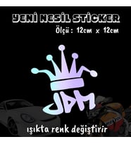 kral tacı ön arka cam uyumlu 2adet oto sticker - ışıkta renk değiştiren hologram sticker yapıştırma